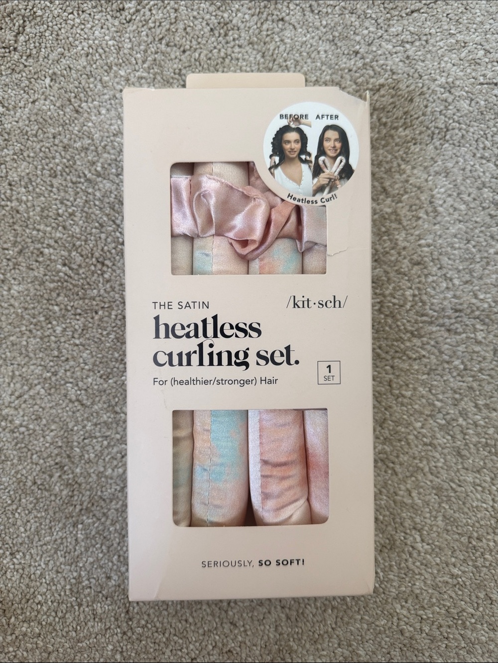 Kitsch Satin Heatless Curling Set - Pink & Iridescent